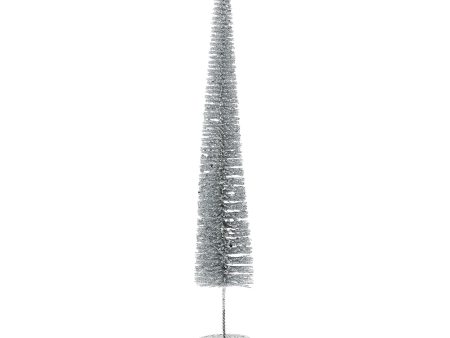 Med. Silver Glitter Spike Tree For Cheap