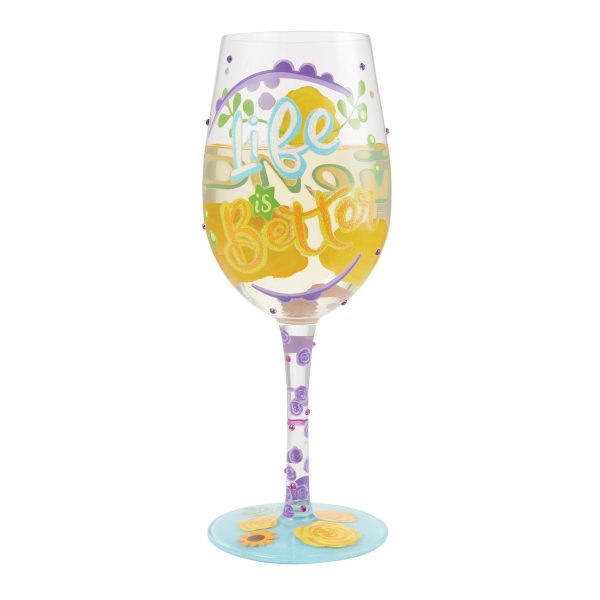 Life with Friends Wine Glass Hot on Sale