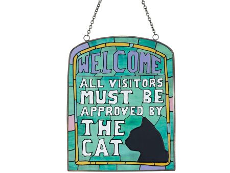 Welcome Cat Suncatcher Cheap