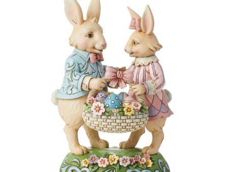 Bunny Couple with Basket Fig Discount