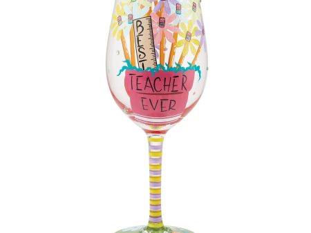 Best Teacher Ever Wine Glass Cheap