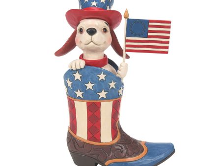 Boot with Dog Holding Flag Fig Hot on Sale