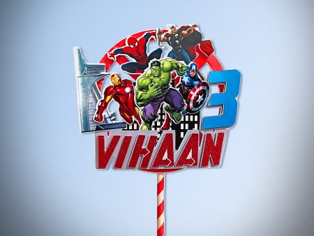 Avengers Theme Hand Crafted Cake Topper For Discount