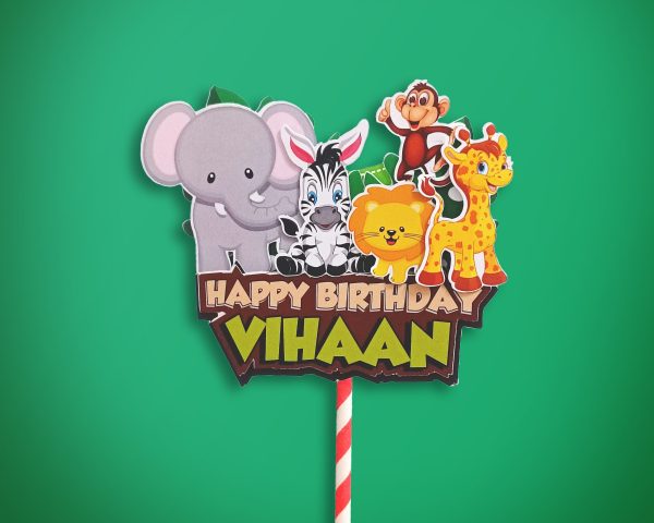 Jungle Theme Handcrafted Cake Topper Supply