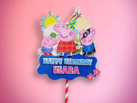 Peppa pig Theme Hand Crafted Cake Topper Hot on Sale