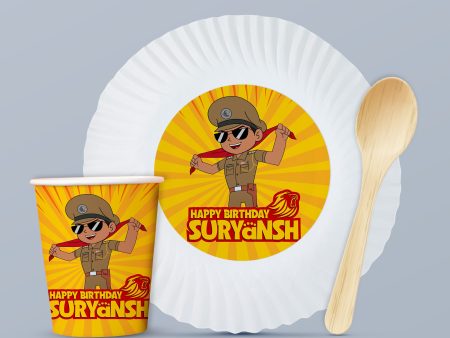 Little Singham Theme Party Cups and Plates Combo Online now