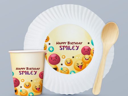 Emoji Theme Party Cups and Plates Combo Sale