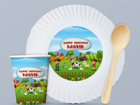 Farm Theme Party Cups and Plates Combo Cheap