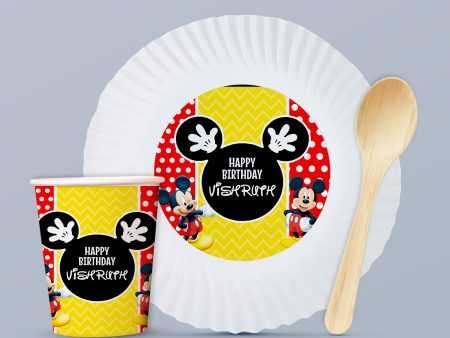 Mickey Mouse Theme Party Cups and Plates Combo For Sale