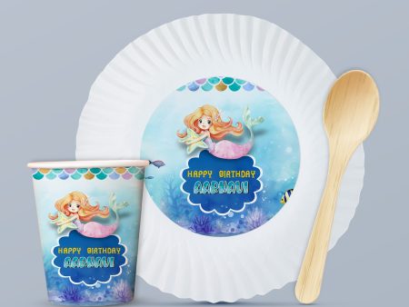 Mermaid Theme Party Cups and Plates Combo Cheap